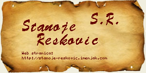 Stanoje Resković vizit kartica